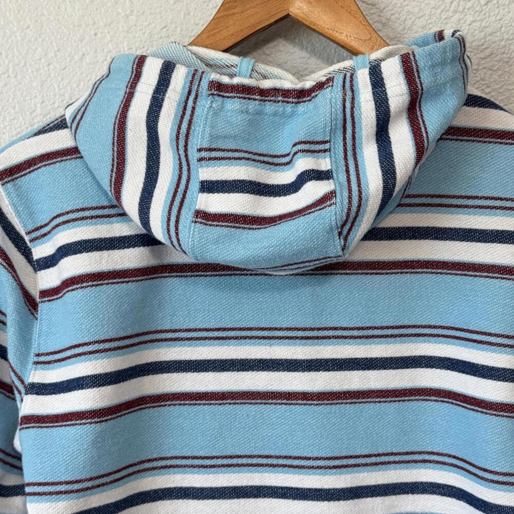 Hurley Surf Beach Hoodie Blue Striped Size Small French Terry Summer Pool - Picture 2 of 7